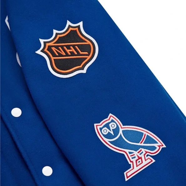 new york rangers the original six ovo varsity wool jacket