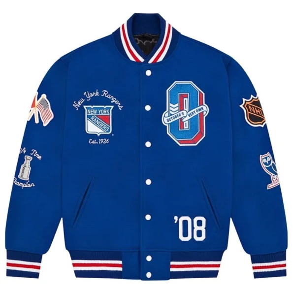 ovo new york rangers varsity jacket